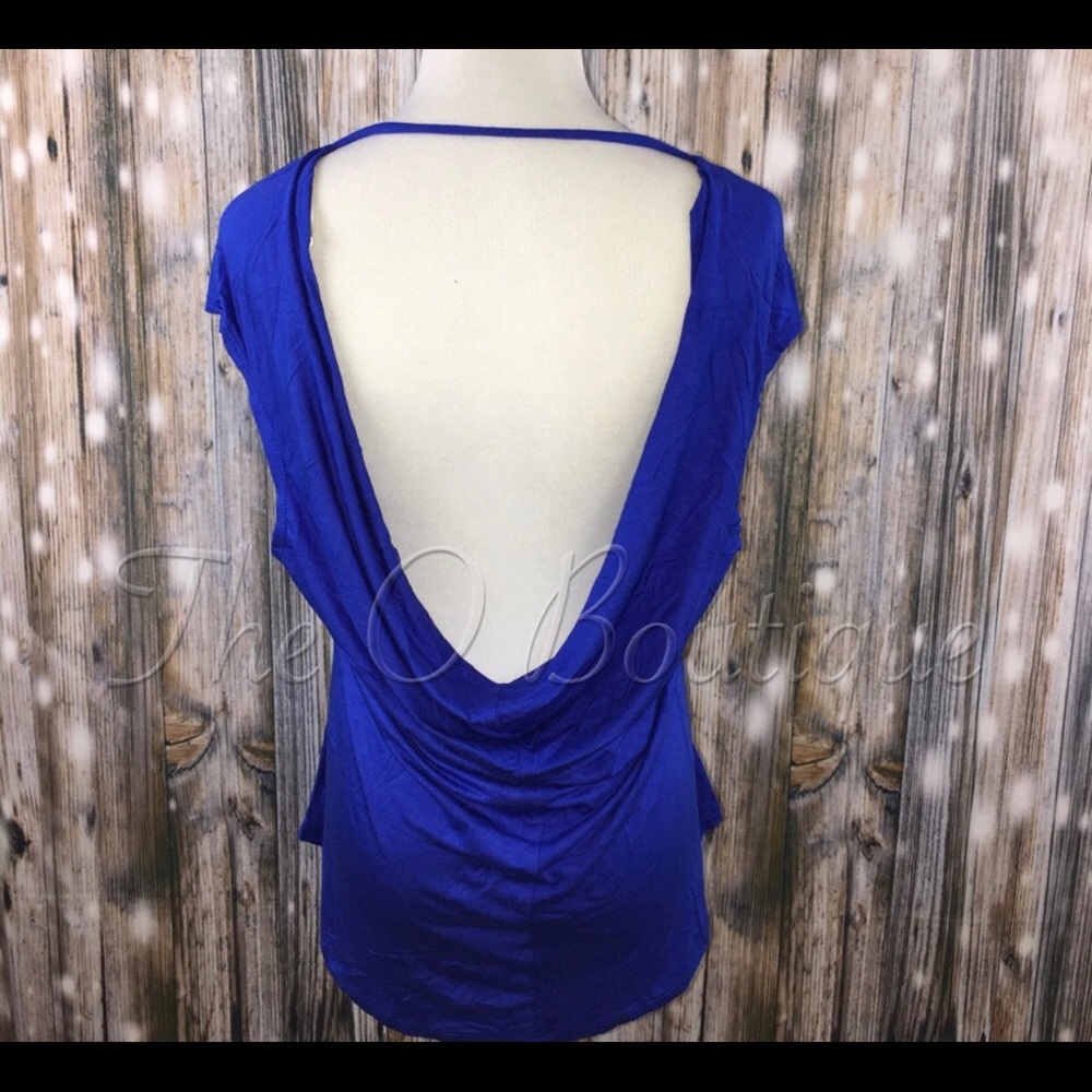 COBALT BLUE BACKLESS SLEEVELESS TOP